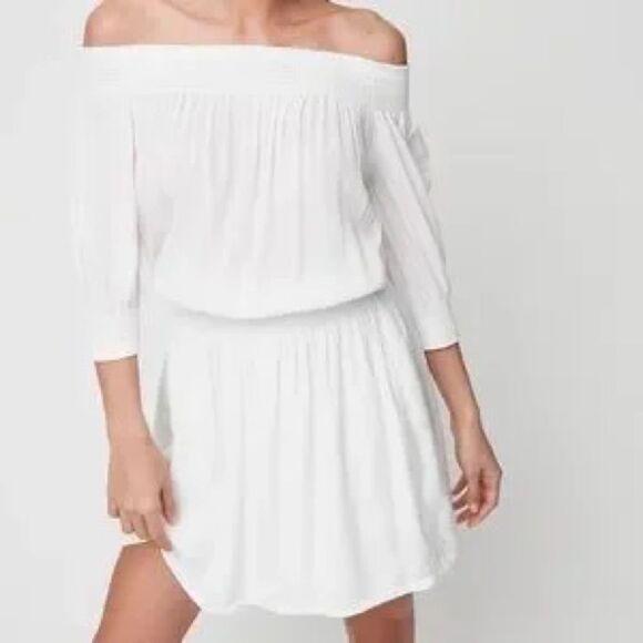 Sunday Best White Jocasta Off The Shoulder Mini Dress - Picture 1 of 7